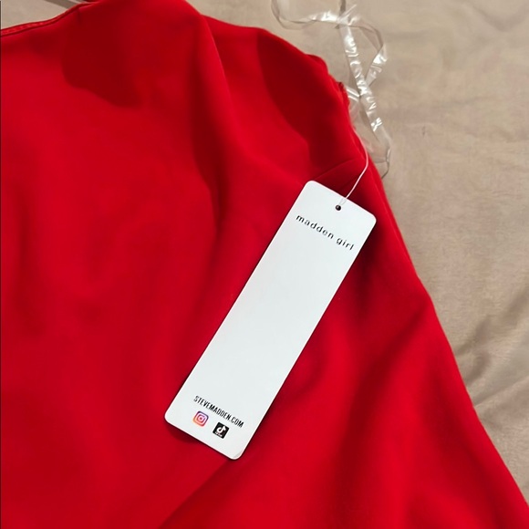 Madden Girl Red Slip Dress Spaghetti Strap Sleeveless - Picture 4 of 4